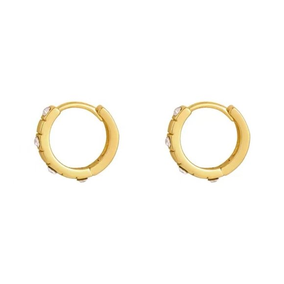 Gold earrings for women's premium sensitivity hoop - Picture 3 of 5